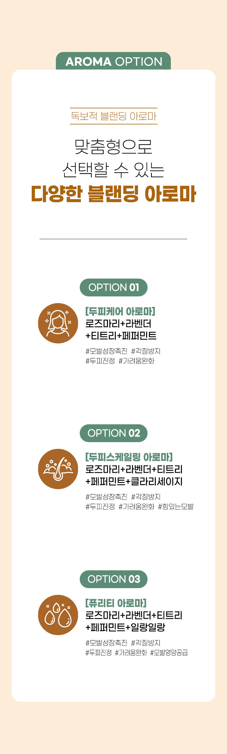 아로마 샴푸 키트 종류